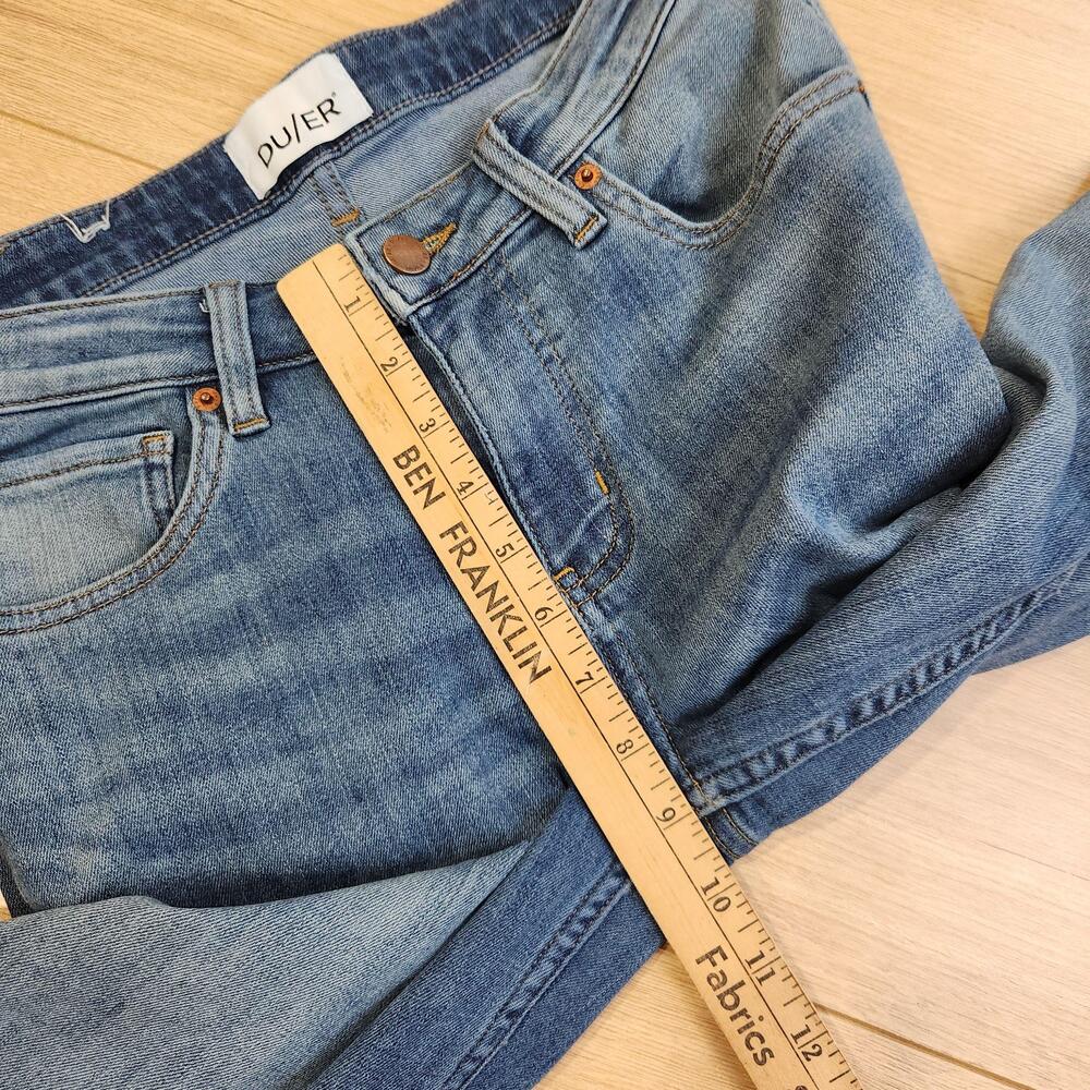 DU/ER Performance Jeans Womens 27x28 Blue Mid Rise Straight Stretch Denim Pants - Picture 8 of 11